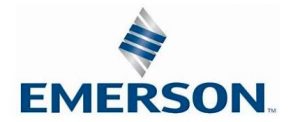 A blue and white logo of emerson
